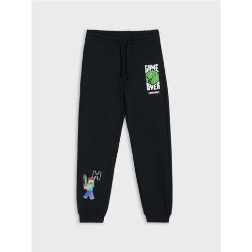 Sinsay - Spodnie jogger z nadrukiem Minecraft - czarny - id: 494FC-99X - marki Sinsay - 185894934 Sinsay - Spodnie jogger z nadrukiem Minecraft - czarny ze sklepu Sinsay w kategorii Spodnie chłopięce - zdjęcie 185894934