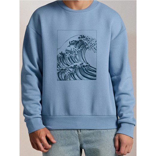 Sinsay - Bluza crewneck - niebieski ze sklepu Sinsay w kategorii Bluzy męskie - zdjęcie 185894943