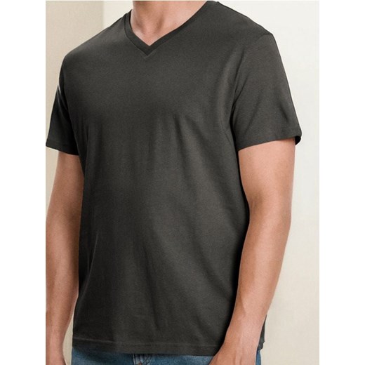 Sinsay - Koszulka basic z dekoltem w serek - zielony ze sklepu Sinsay w kategorii T-shirty męskie - zdjęcie 185894994