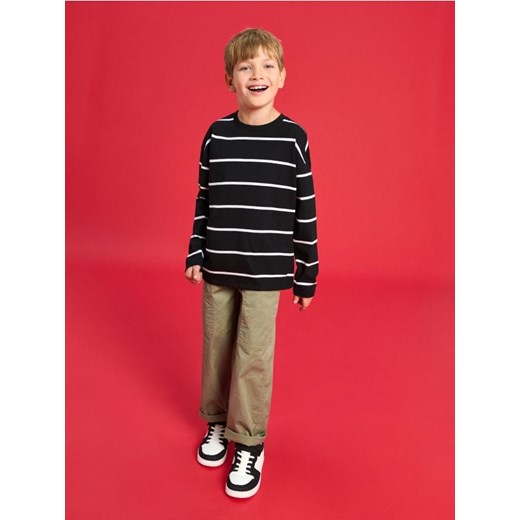 Sinsay - Koszulka w paski z długimi rękawam - czarny ze sklepu Sinsay w kategorii T-shirty chłopięce - zdjęcie 185895000