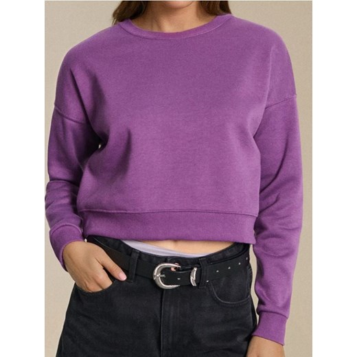 Sinsay - Gładka bluza crewneck - fioletowy ze sklepu Sinsay w kategorii Bluzy damskie - zdjęcie 185895081