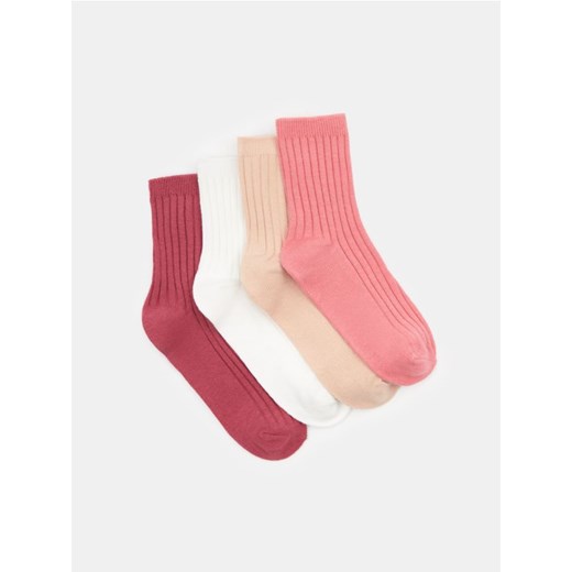 Sinsay - Prążkowane skarpetki 4 pack - wielobarwny Sinsay 31/34 Sinsay