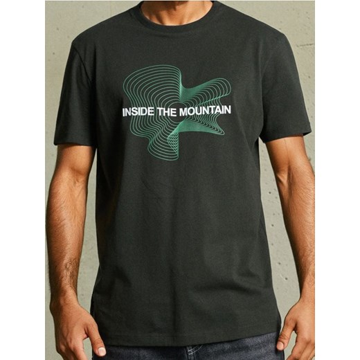 Sinsay - Bawełniana koszulka z nadrukiem - zielony ze sklepu Sinsay w kategorii T-shirty męskie - zdjęcie 185895303