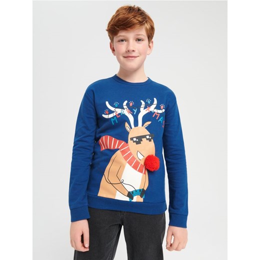 Sinsay - Bluza z nadrukiem - granatowy ze sklepu Sinsay w kategorii Bluzy chłopięce - zdjęcie 185895311