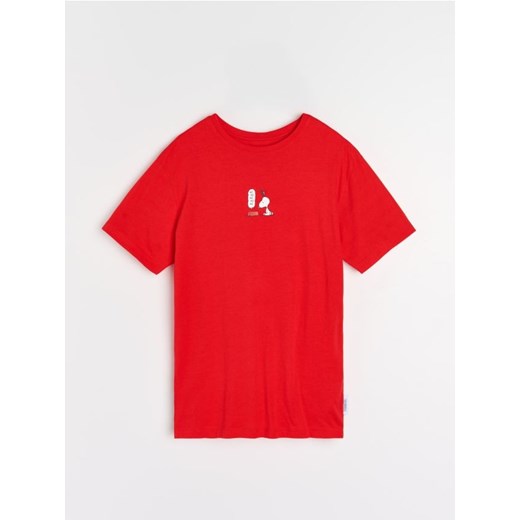 Sinsay - Koszulka z krótkim rękawem Peanuts - czerwony ze sklepu Sinsay w kategorii T-shirty męskie - zdjęcie 185895362