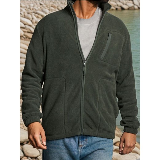 Sinsay - Bluza polarowa z kieszeniami - zielony ze sklepu Sinsay w kategorii Bluzy męskie - zdjęcie 185895394