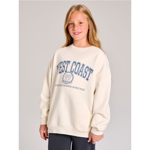 Sinsay - Bluza crewneck w stylu akademickim - kremowy ze sklepu Sinsay w kategorii Bluzy dziewczęce - zdjęcie 185895490