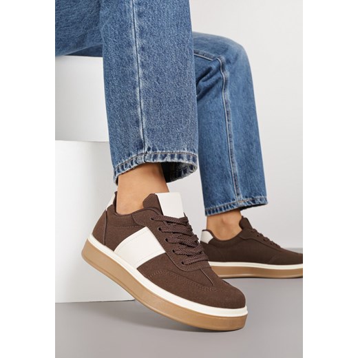 Brązowe Sneakersy na Kauczukowej Podeszwie Claside ze sklepu renee.pl w kategorii Buty sportowe damskie - zdjęcie 185896041