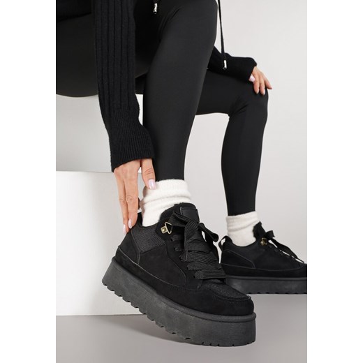 Czarne Sneakersy Śniegowce o Fasonie Sneakersów na Platformie Velavine ze sklepu renee.pl w kategorii Buty sportowe damskie - zdjęcie 185896620