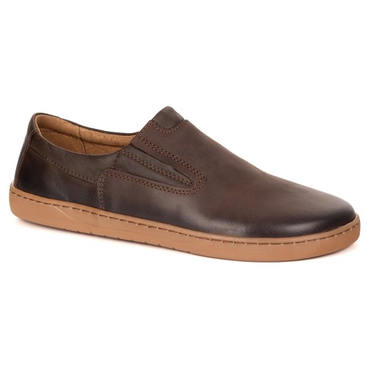 Buty BAREFOOT skórzane czarne męskie 75KZ ciemno brązowe ze sklepu butyolivier w kategorii Półbuty męskie - zdjęcie 185896700