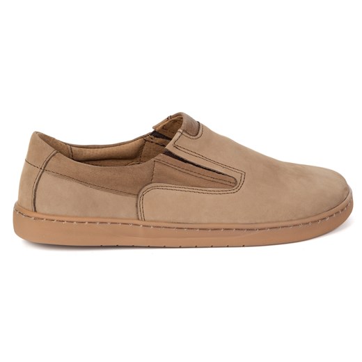 Buty BAREFOOT skórzane czarne męskie 75KZ jasny brąz ze sklepu butyolivier w kategorii Półbuty męskie - zdjęcie 185896790