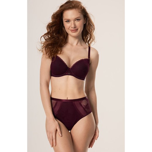 Mefemi majtki brazyliany wysokie Viviene, Kolor burgund, Rozmiar S, Mefemi ze sklepu Intymna w kategorii Majtki damskie - zdjęcie 185897220