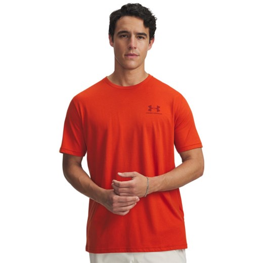 Męski t-shirt z nadrukiem Under Armour UA M Sportstyle LC SS - czerwony ze sklepu Sportstylestory.com w kategorii T-shirty męskie - zdjęcie 185900094