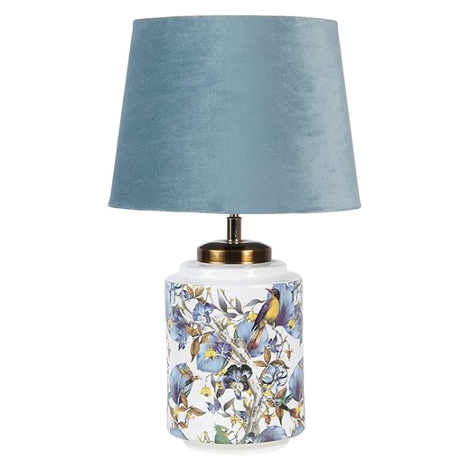 Clayre &amp; Eef Lampa stołowa w kolorze niebiesko-białym - wys. 41 cm ze sklepu Limango Polska w kategorii Oświetlenie - zdjęcie 185902492