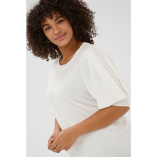 KAFFE curve Sweter w kolorze kremowym XL wyprzedaż Limango Polska