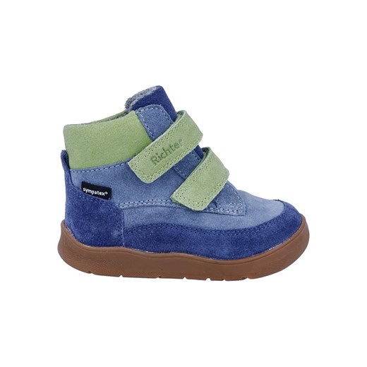 Richter Shoes Skórzane buty &quot;Samy&quot; w kolorze niebiesko-zielonym do chodzenia na boso ze sklepu Limango Polska w kategorii Buciki niemowlęce - zdjęcie 185908001