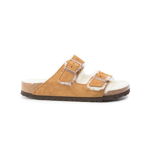 Kapcie Birkenstock Arizona Fur 1001135 Brązowy ze sklepu eobuwie.pl w kategorii Klapki damskie - zdjęcie 185908523