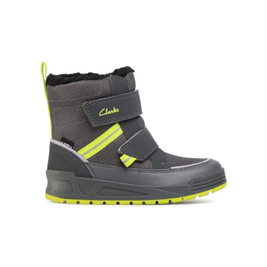 Śniegowce Clarks Jumper Jump K 261535787 Szary ze sklepu eobuwie.pl w kategorii Buty zimowe dziecięce - zdjęcie 185908961