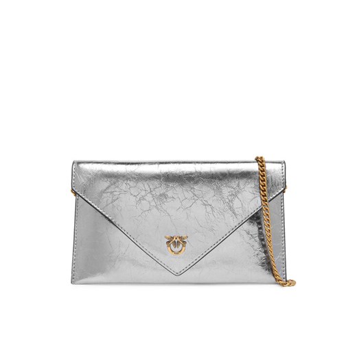 Torebka PINKO Flat Purse Mini AI 25-26 PCPL 105347 A2OT Srebrny ze sklepu eobuwie.pl w kategorii Kopertówki - zdjęcie 185909052
