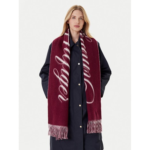 Szalik Tommy Hilfiger Script Logo AW0AW17786 Bordowy ze sklepu eobuwie.pl w kategorii Szaliki i chusty damskie - zdjęcie 185909072