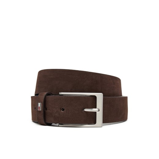 Pasek Męski Tommy Hilfiger Layton 3.5 Nubuck AM0AM13754 Brązowy ze sklepu eobuwie.pl w kategorii Paski męskie - zdjęcie 185909170