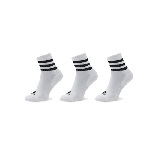 Skarpety Niskie Unisex adidas 3-Stripes Cushioned Sportswear Mid-Cut Socks 3 Pairs HT3456 Biały ze sklepu eobuwie.pl w kategorii Skarpetki męskie - zdjęcie 185909230