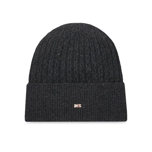 Czapka Tommy Hilfiger Th Cable Enamel Flag AW0AW17776 Czarny ze sklepu eobuwie.pl w kategorii Czapki zimowe damskie - zdjęcie 185909324