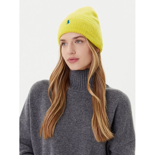 Czapka Polo Ralph Lauren 455954355008 Żółty ze sklepu eobuwie.pl w kategorii Czapki zimowe damskie - zdjęcie 185909380