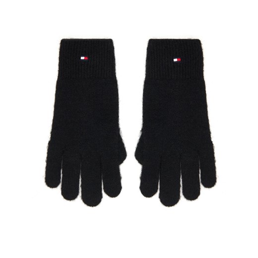 Rękawiczki Damskie Tommy Hilfiger Flag Fluffy AW0AW17797 Czarny ze sklepu eobuwie.pl w kategorii Rękawiczki damskie - zdjęcie 185909393