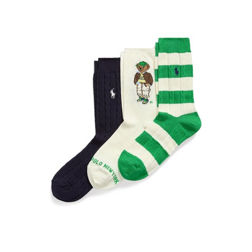 Zestaw 3 par wysokich skarpet damskich Polo Ralph Lauren 455982947001 Kolorowy ze sklepu eobuwie.pl w kategorii Skarpetki damskie - zdjęcie 185909434
