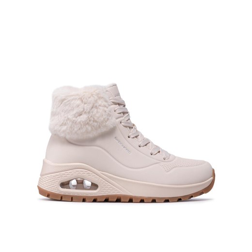 Sneakersy Skechers Uno Fall Air 167274/NAT Beżowy ze sklepu eobuwie.pl w kategorii Workery damskie - zdjęcie 185909503