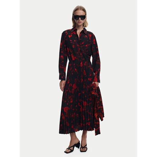Desigual Sukienka koszulowa Plisado 25WWVW16 Czerwony Regular Fit ze sklepu MODIVO w kategorii Sukienki - zdjęcie 185913080