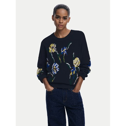 Desigual Sweter Cooper 25WWJF36 Czarny Regular Fit ze sklepu MODIVO w kategorii Swetry damskie - zdjęcie 185913124