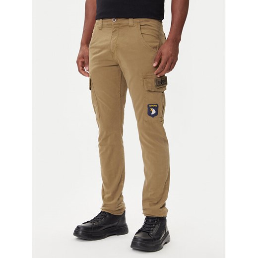 Alpha Industries Spodnie materiałowe Petrol Patch 178207 Zielony Slim Fit ze sklepu MODIVO w kategorii Spodnie męskie - zdjęcie 185913333