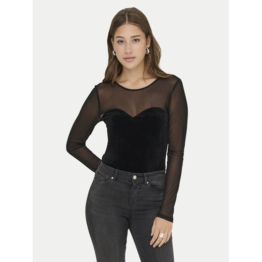 ONLY Bluzka Smooth 15360668 Czarny Slim Fit ze sklepu MODIVO w kategorii Bluzki damskie - zdjęcie 185913470