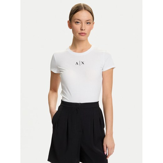 Armani Exchange T-Shirt XW001382 AF16294 U0002 Biały Slim Fit ze sklepu MODIVO w kategorii Bluzki damskie - zdjęcie 185913524