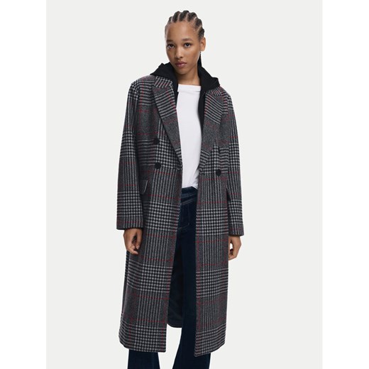 Desigual Płaszcz wełniany Capucha 25WWEW13 Szary Regular Fit ze sklepu MODIVO w kategorii Płaszcze damskie - zdjęcie 185913560