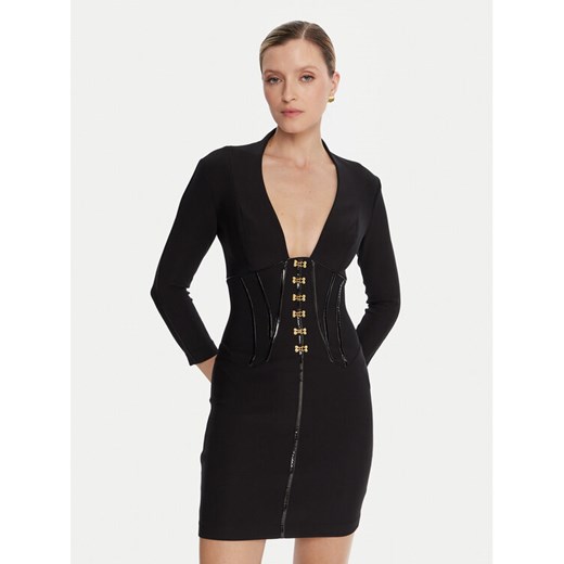 Elisabetta Franchi Sukienka koktajlowa AB-797-57E2-V590 Czarny Slim Fit ze sklepu MODIVO w kategorii Sukienki - zdjęcie 185913971