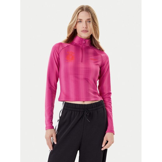 adidas Bluza Half-Zip Graphic Football JW3638 Różowy Regular Fit ze sklepu MODIVO w kategorii Bluzy damskie - zdjęcie 185914080