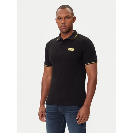 Versace Jeans Couture Polo 79GAGT08 CJ01T Czarny Regular Fit ze sklepu MODIVO w kategorii T-shirty męskie - zdjęcie 185914101