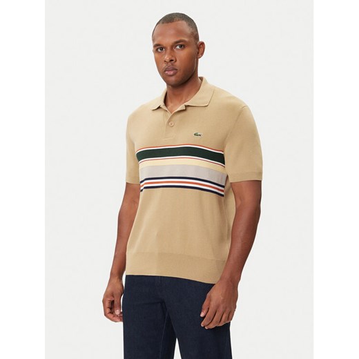 Lacoste Polo AH5200 Beżowy Regular Fit ze sklepu MODIVO w kategorii T-shirty męskie - zdjęcie 185914134