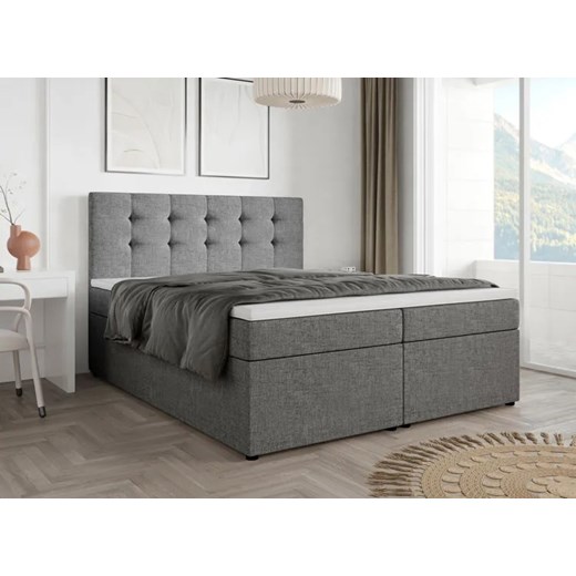 Szare łóżko kontynentalne dwuosobowe - 3 rozmiary R2-B06 Elior Edinos.pl