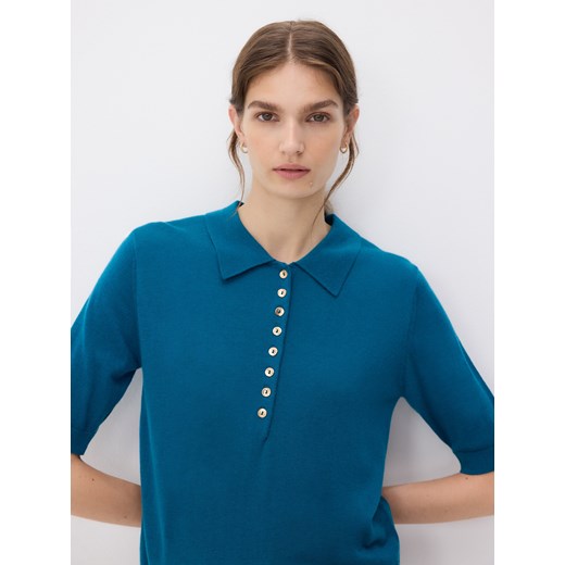 Reserved - Sweter z wełną - ciemny turkus ze sklepu Reserved w kategorii Swetry damskie - zdjęcie 185921072