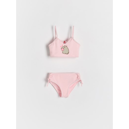 Reserved - Dwuczęściowy strój kąpielowy Pusheen - pastelowy róż ze sklepu Reserved w kategorii Stroje kąpielowe - zdjęcie 185921270