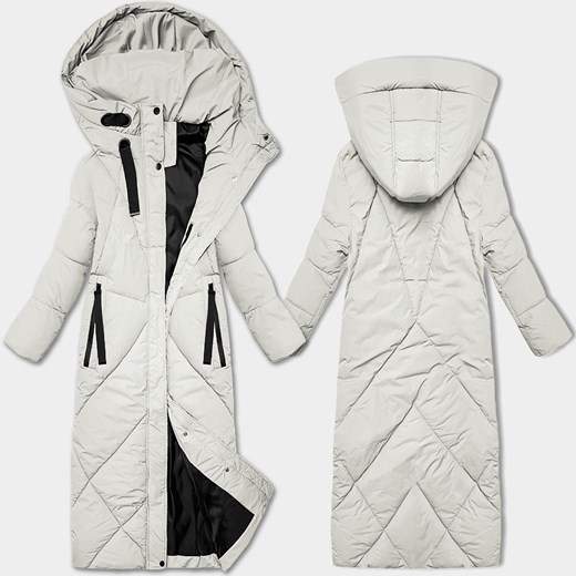 Zimowa kurtka damska do kolan J Style ecru (5M3232-281) ze sklepu goodlookin.pl w kategorii Kurtki damskie - zdjęcie 185922020