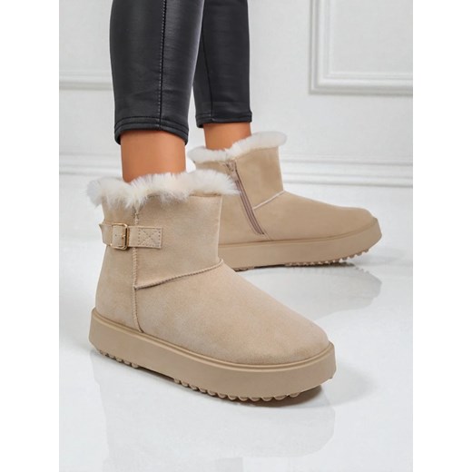 Royalfashion Krótkie buty a'la śniegowce damskie Aurelia Classico ze sklepu royalfashion.pl w kategorii Śniegowce damskie - zdjęcie 185923153