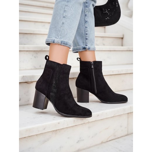 Royalfashion Damskie botki na słupku Venotto ze sklepu royalfashion.pl w kategorii Botki - zdjęcie 185923201