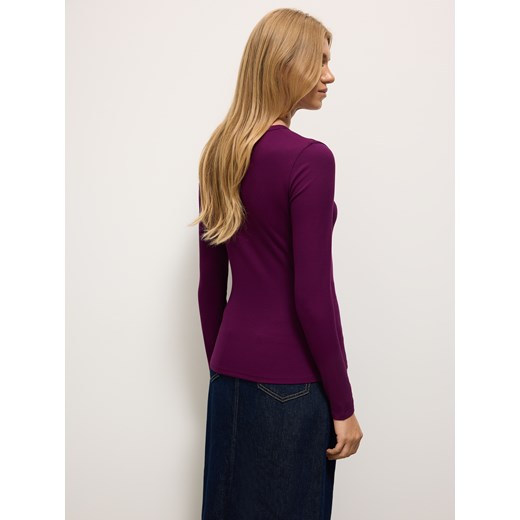 Mohito - Dopasowana burgundowa bluzka - mahoń Mohito XS Mohito