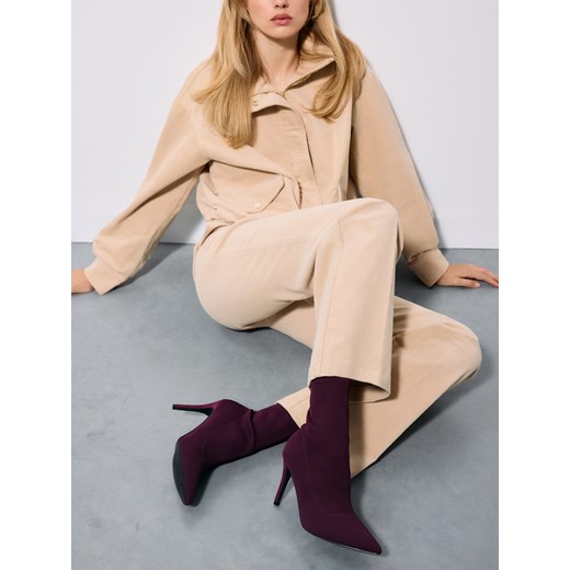 Mohito - Bordowe botki na szpilce - kasztanowy ze sklepu Mohito w kategorii Botki - zdjęcie 185925280