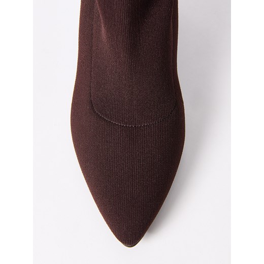 Mohito - Botki na obcasie - ciemnobrązowy Mohito 38 Mohito
